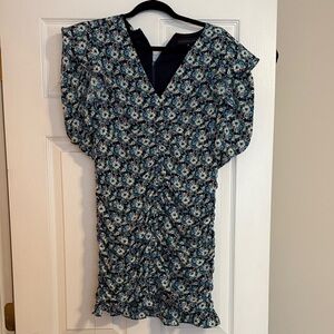 Endless Rose Floral Mini Dress - Blue and White